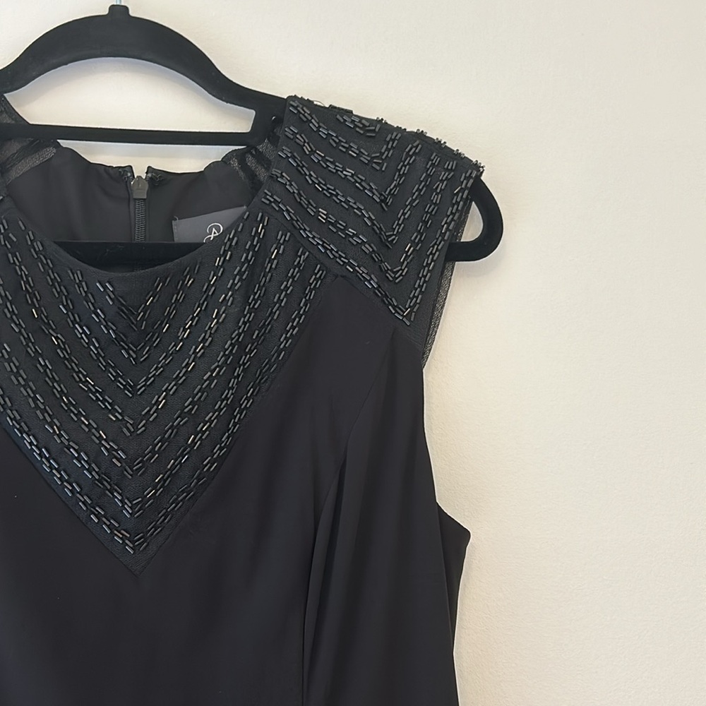 Adrianna Papell Beaded Evening Dress in Black